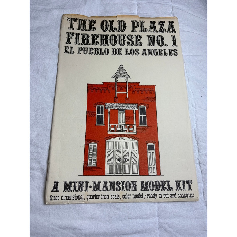 Ephemera Vintage 1969 The Old Plaza Firehouse No 1 Mini-Mansion Kit Los Angeles